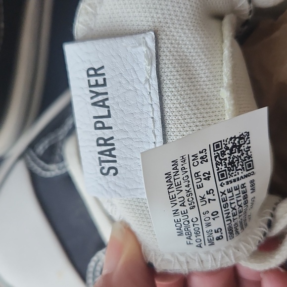 Star Player 76 All Star Converse Black Vintage White Unisex Sneakers - Picture 8 of 8